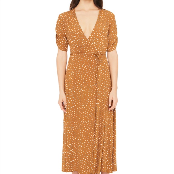 Faithfull the Brand chiara dot print mustard dress - Picture 4 of 13
